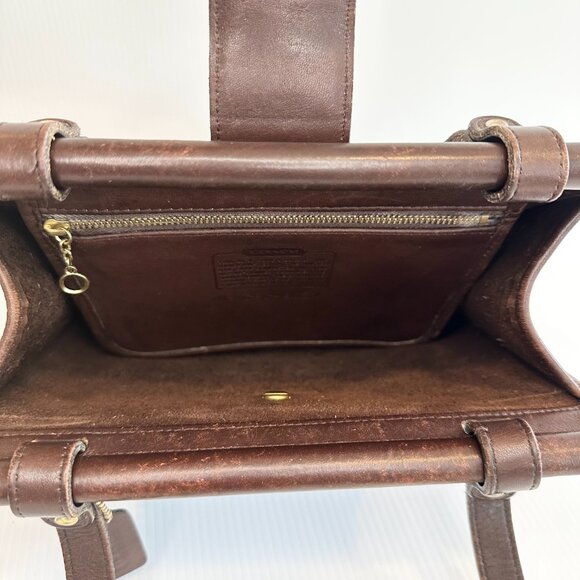 Vintage Coach Weston Shopper 9021 Mahogany Leather Shoulder Bag - Picture 8 of 14